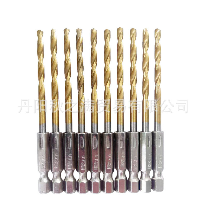 Broca helicoidal com haste hexagonal para perfuração em aço inoxidável e chapa de ferro, broca expansora de metal, broca