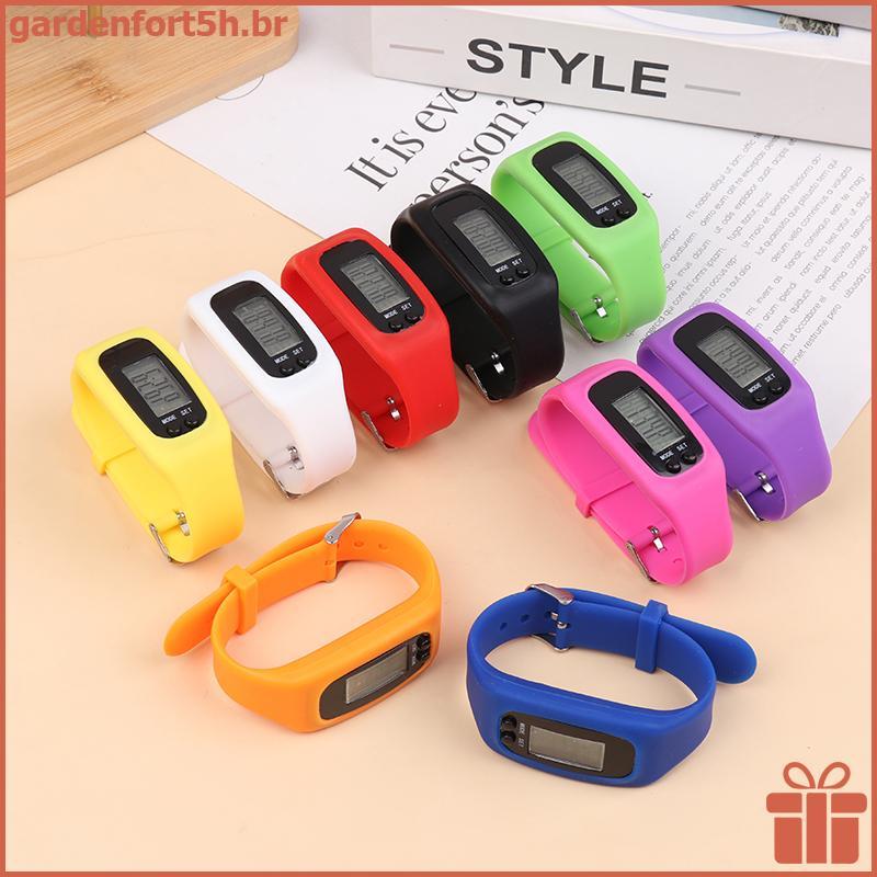 GARDE LED Pedômetro Pulseira Contador De Passos Relógio 12/24H Exibição De Tempo Passo Silicone Traer De Fitness ,