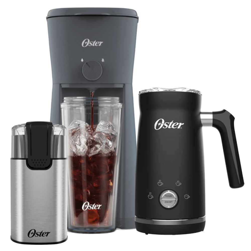 Kit Completo Café Gelado - Cafeteira - Espumador - Moedor Elétrico Oster
