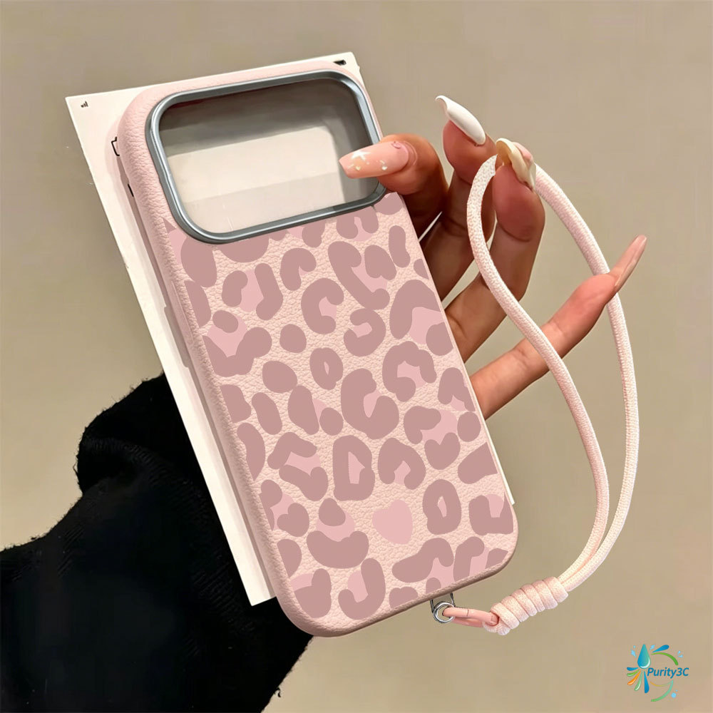 Capinha Textura de Couro Macia Para iPhone 17 Pro Max 16 13 11 12 15 14 Plus Air XR Guepardo e Leopardo Capa de Celular