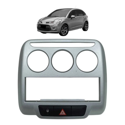 Moldura Radio Comando Som Citroen C3 2013 2019 9688580877 Prata