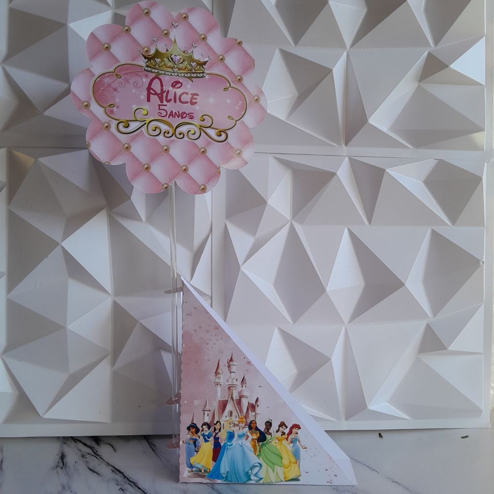 Centro de Mesa porta Guardanapo Princesas Disney personalizado, lembrancinha de festa aniversario
