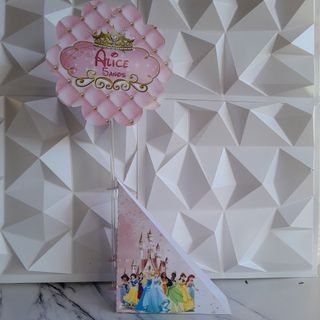 Centro de Mesa porta Guardanapo Princesas Disney personalizado, lembrancinha de festa aniversario