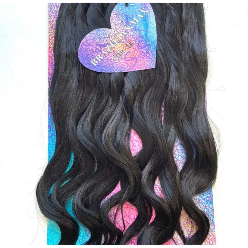 Cabelo 100% Orgânico Liso Ondulado Brazilian Plus Max 80cm 9telas/360g