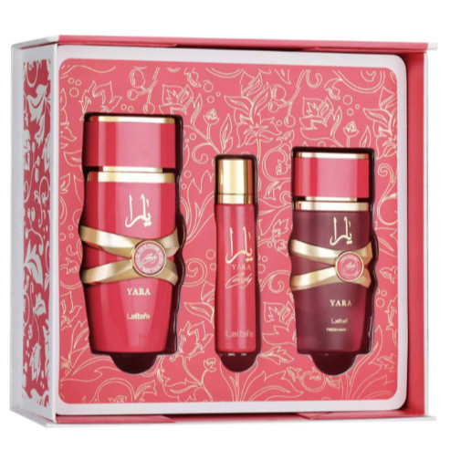 Kit Perfume Feminino Lattafa Yara Candy Kit Eau de Parfum 100ML+12ML+50ML