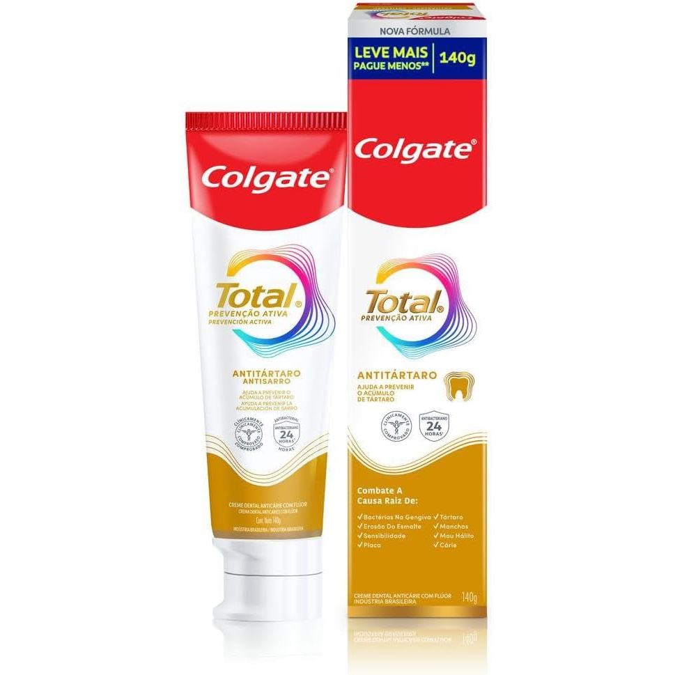Creme Dental Colgate Total Prevenção Ativa Antitártaro Com 140g