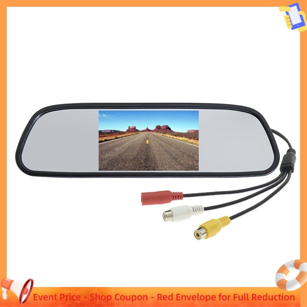 Monitor De Estacionamento De Vídeo Para Carro , 4.3 Espaços , TFT , LCD , Espelho Retrovisor Imagem Reversa , 12v-24v