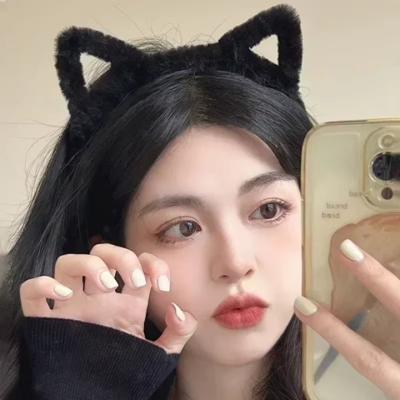 Tiara Orelha De Gatinho Felpuda Coreana Kawaii Cosplay Super Fofa