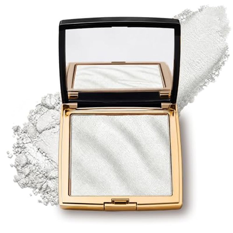 Paleta De Iluminador Brilhante , Maquiagem Iluminadora Facial Champanhe , Acabamento Radiante Natural , Pó Assado Suave