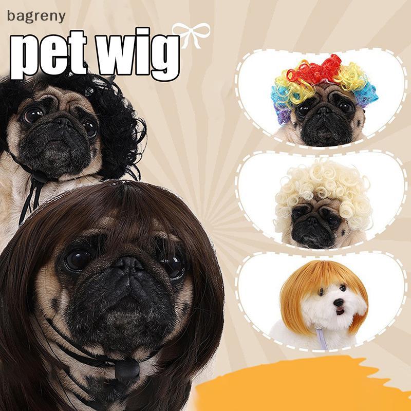 [bagreny] Gato Cão Perucas Para Animais De Estimação Cocar Traje Engraçado Filhote De Cachorro Cosplay Vestir-Se Bonito
