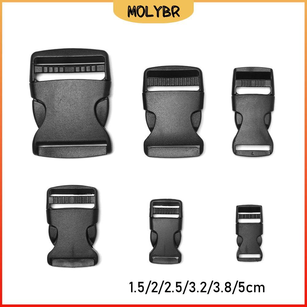 MOLYBR 2/5/10/20/30 pcs Fivela Curva Ajustável Plástico Preto Hardware Dual Paracord Pulseira Bloqueio