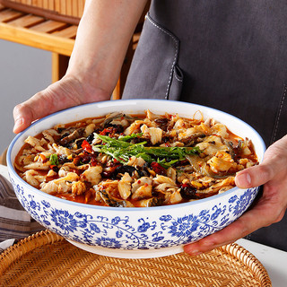 Grande bacia de sopa cerâmica doméstica grande bacia vegetal Hotel utensílios de mesa antigo tigela de sopa corda perfum