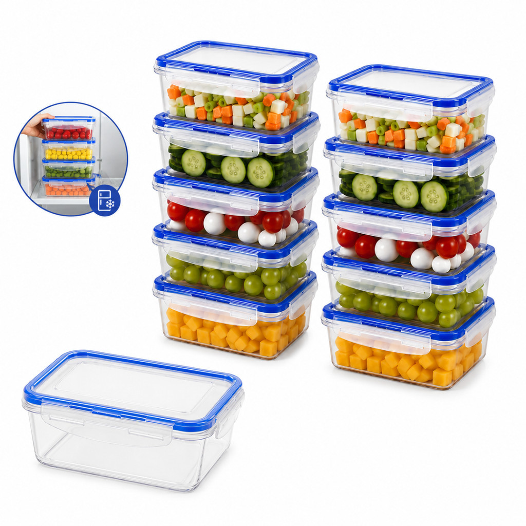 Pote Hermético Organizador 500ml – Marmita Plástica com Tampa Trava BPA Free para Alimentos e Geladeira