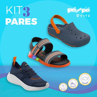 Kit Tênis Sandália Injetada Papete Infantil Masculino Casual Menino em Oferta na Shopee