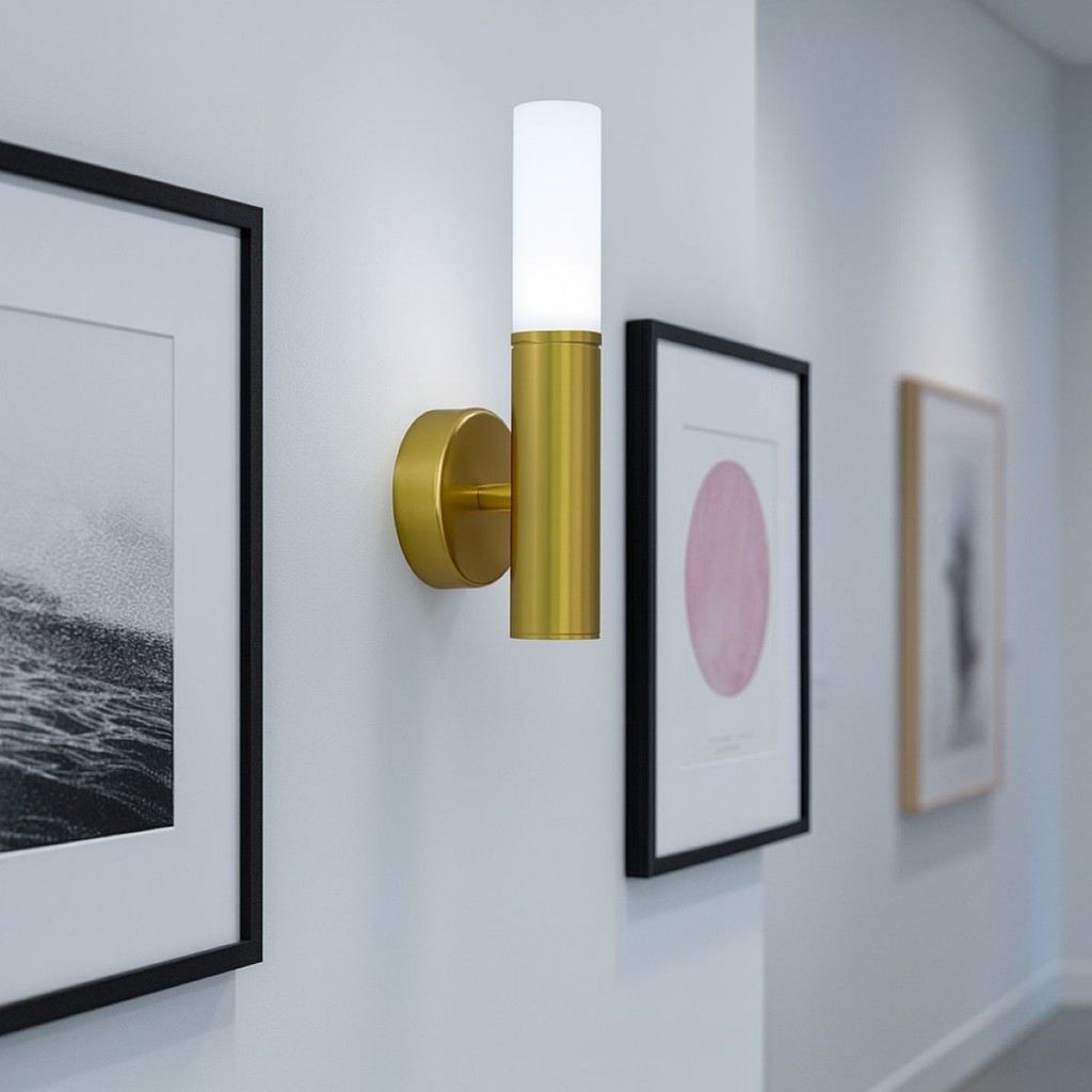 Luminária de Parede Dourada Minimalista Arandela LED Elegante para Decoração de Ambientes