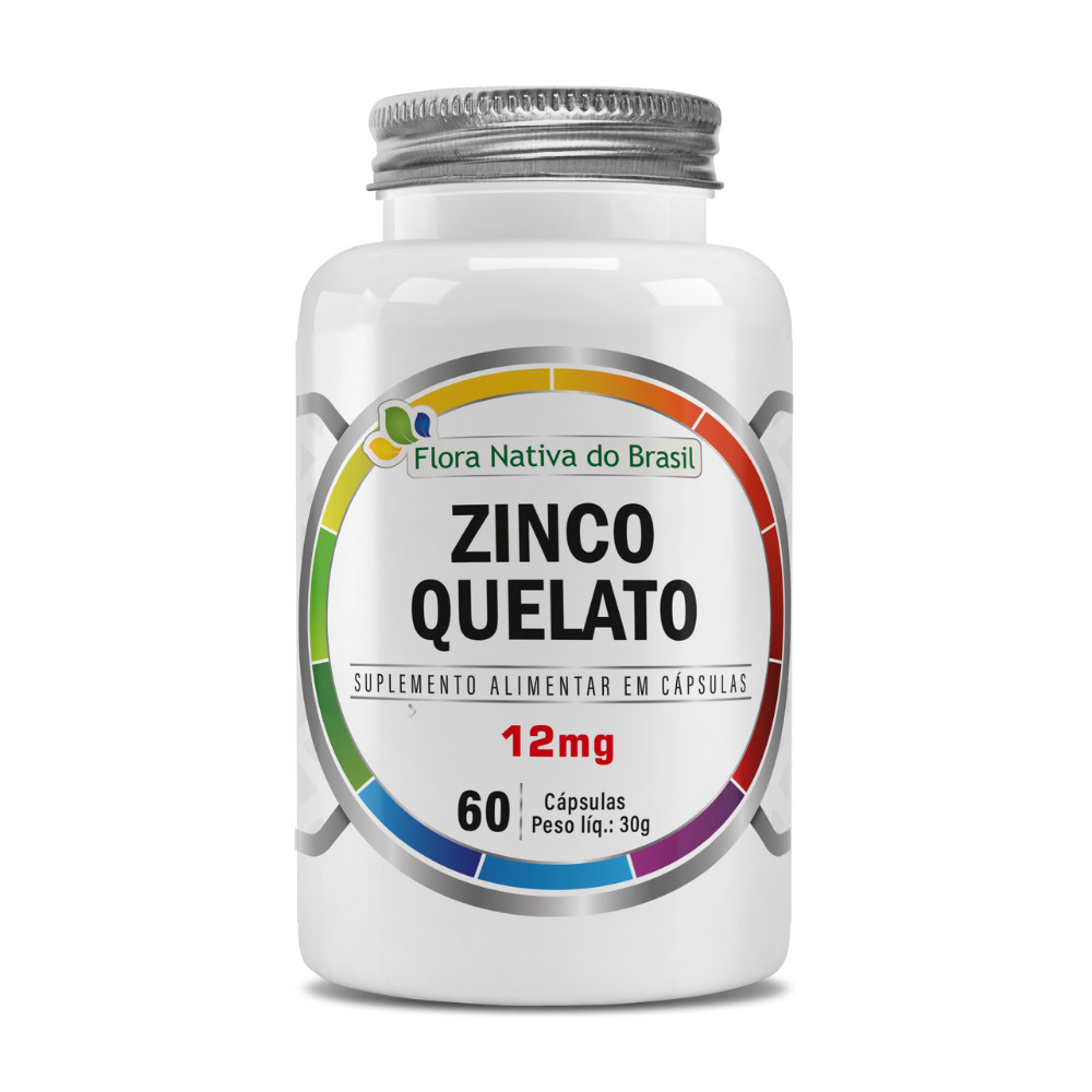 Zinco Quelato ( Zinco 12mg/ Por Caps) 60 Cápsulas Flora Nativa