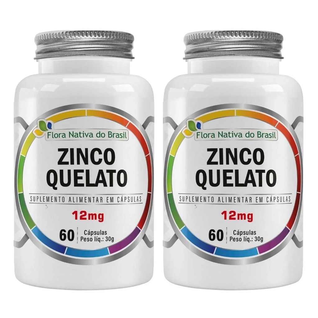 Kit 2x Zinco Quelato 12mg 60 Capsulas Flora Nativa do Brasil