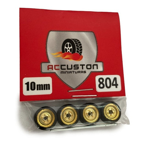 Rodas com pneu de borracha Para Customização de Hot Wheels Matchbox e Perfil Baixo 1/64  Ac Custon 10 mm modelo 804