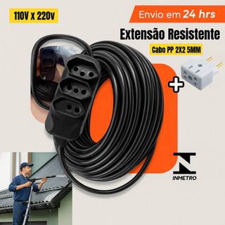 EXTENSÃO ELETRICA DE TOMADA GROSSA+ ADAPTADOR BOB 20A 5-10-15-20-25 METROS 1O/20A CABO PP PROLONGADORA 2x2.5mm em Oferta na Shopee