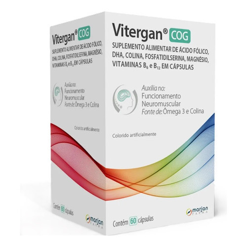 Suplemento Alimentar Vitergan Cog Com 60 Cápsulas - Marjan Sabor Sem Sabor
