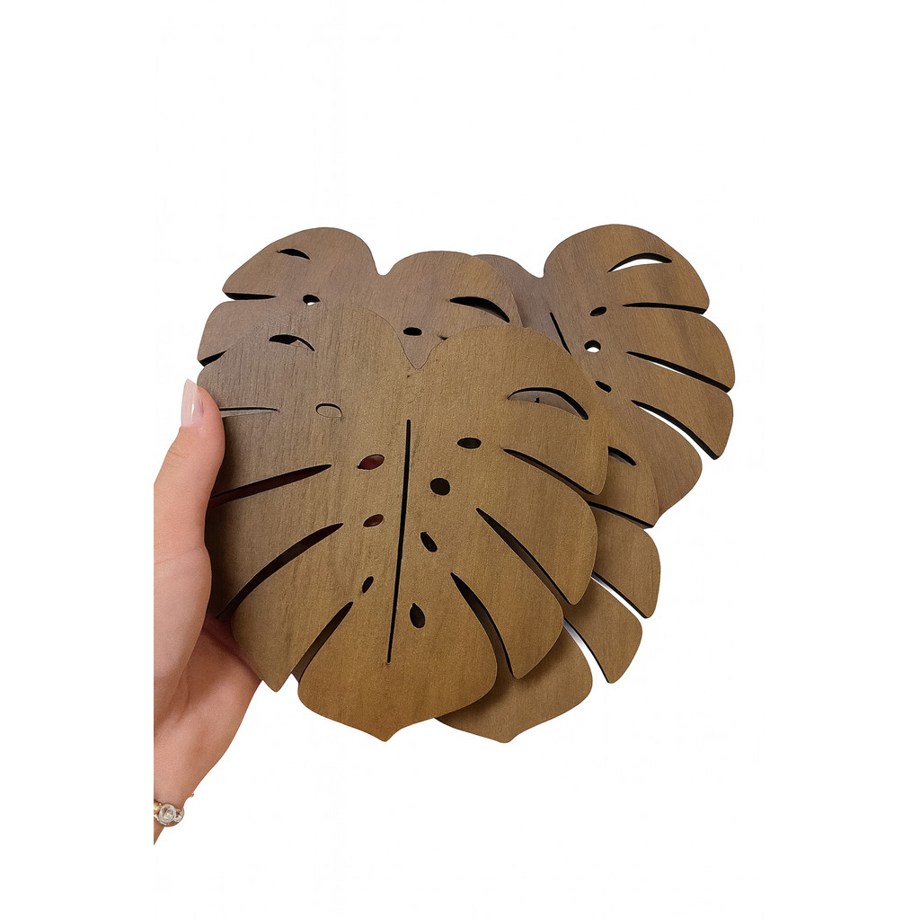 Kit 6 Descansos Apoio Suporte De Panela Quente Proteção Para Pratos Jarras Decoração Casa Cozinha Tábua Mesa Copo Em MDF