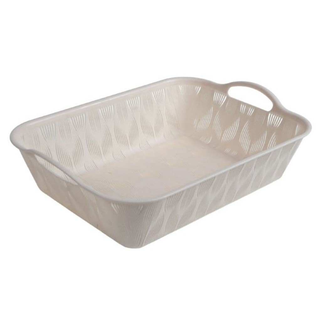 Cesta Plástica Retangular Grande Organizadora Várias Cores 27x19cm