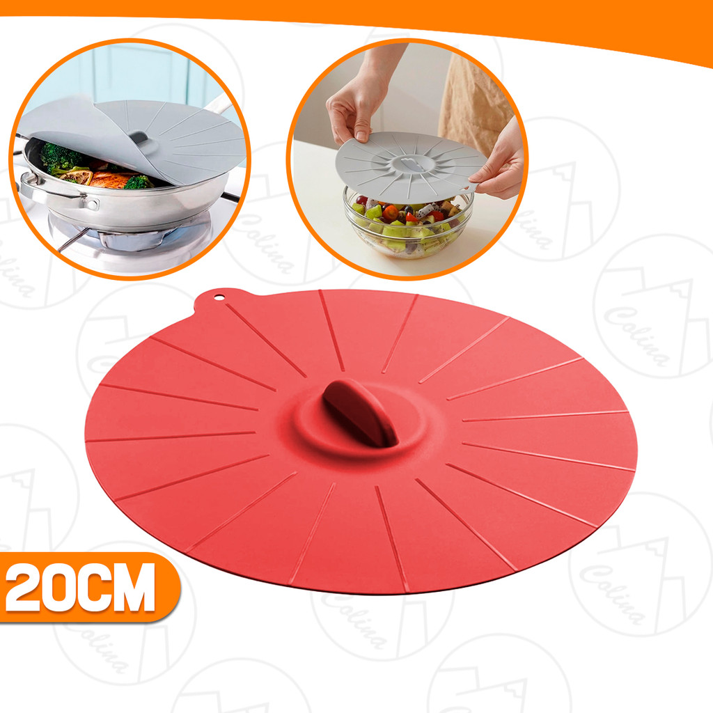 Tampa de Silicone Reutilizável 20CM Frigideira Panelas Microondas Potes BPA Free em Oferta na Shopee