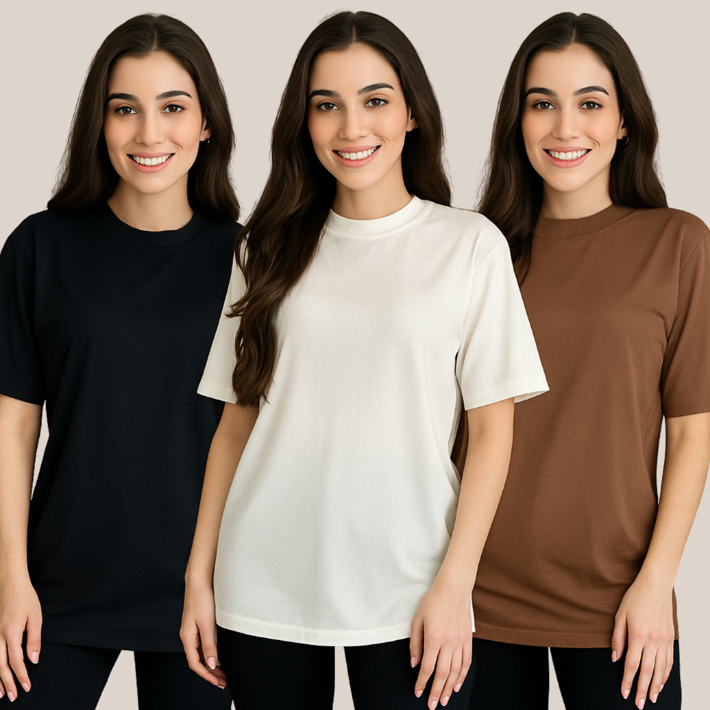 Kit 3 Camisetas Feminina para Academia Básica Casual Treino Gym  Street Wear Algodão 100% ENVIO IMEDIATO