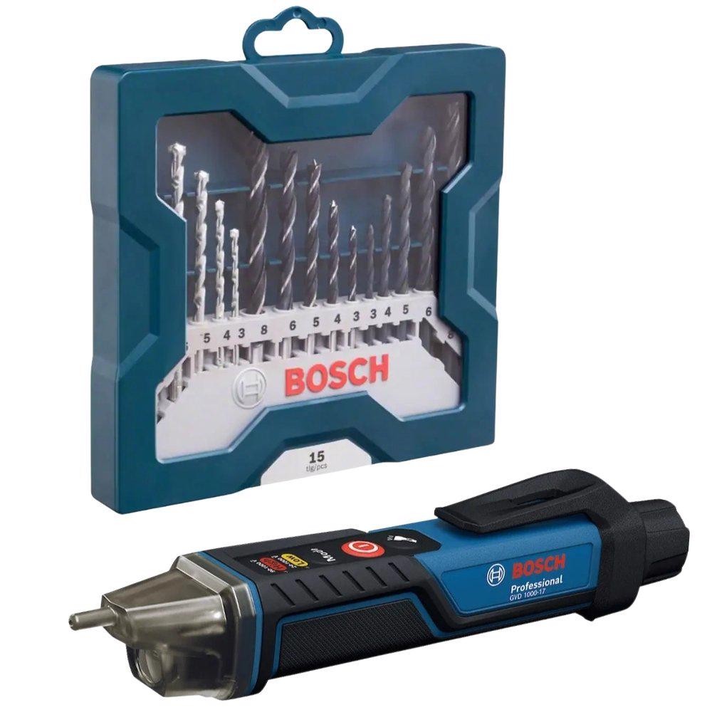 Detector de Tensão GVD 1000-17 com Estojo de Brocas 15 Peças BOSCH em Oferta na Shopee
