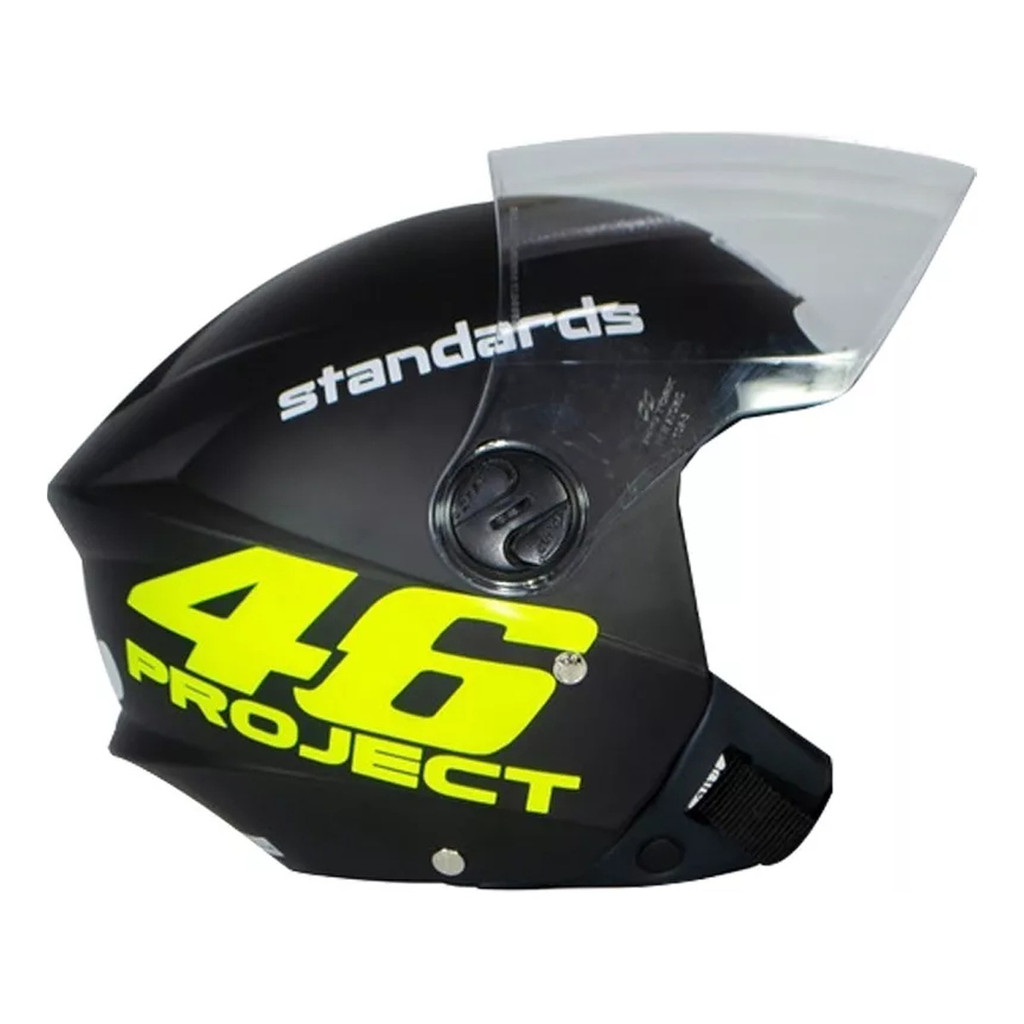 Capacete Protork New Liberty 3 Adesivado Project 46 Cristal Cor Preto Fosco Desenho Lisa Tamanho Do Capacete 58