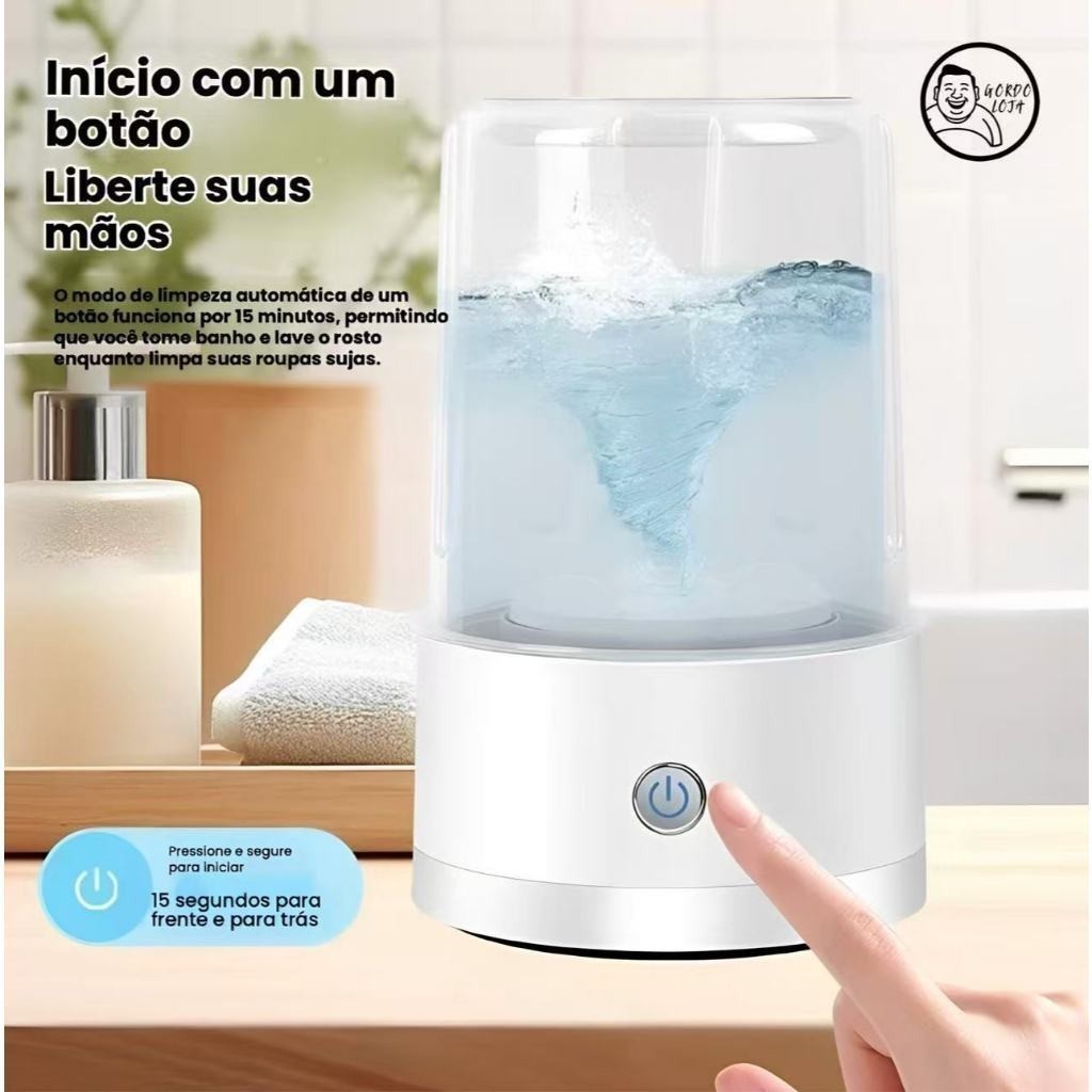 Mini máquina de lavar portátil recarregável de 1000 ml máquina de lavar compacta USB para roupas íntimas meias e calcinh