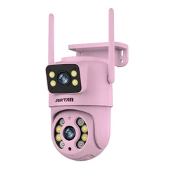 Câmera de Segurança IP Wi-fi Rosa IP66 360°de Lente Dupla - com App YOOSEE