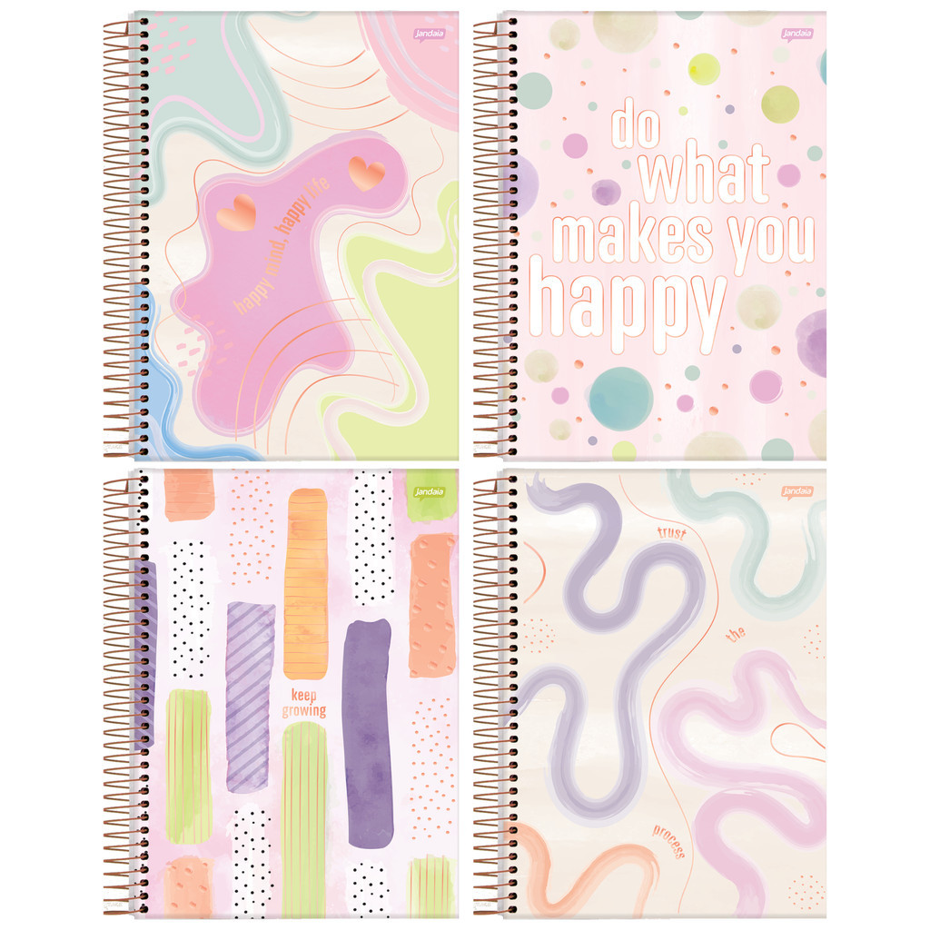 Caderno Jandaia La Creme 10 Matérias Capa Dura 160 Folhas 175x242mm