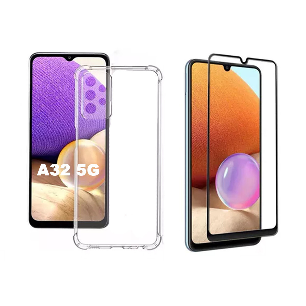 Capa Capinha Anti Impacto Para Galaxy A32 5G E/OU Película 3D Vidro Temperado em Oferta na Shopee