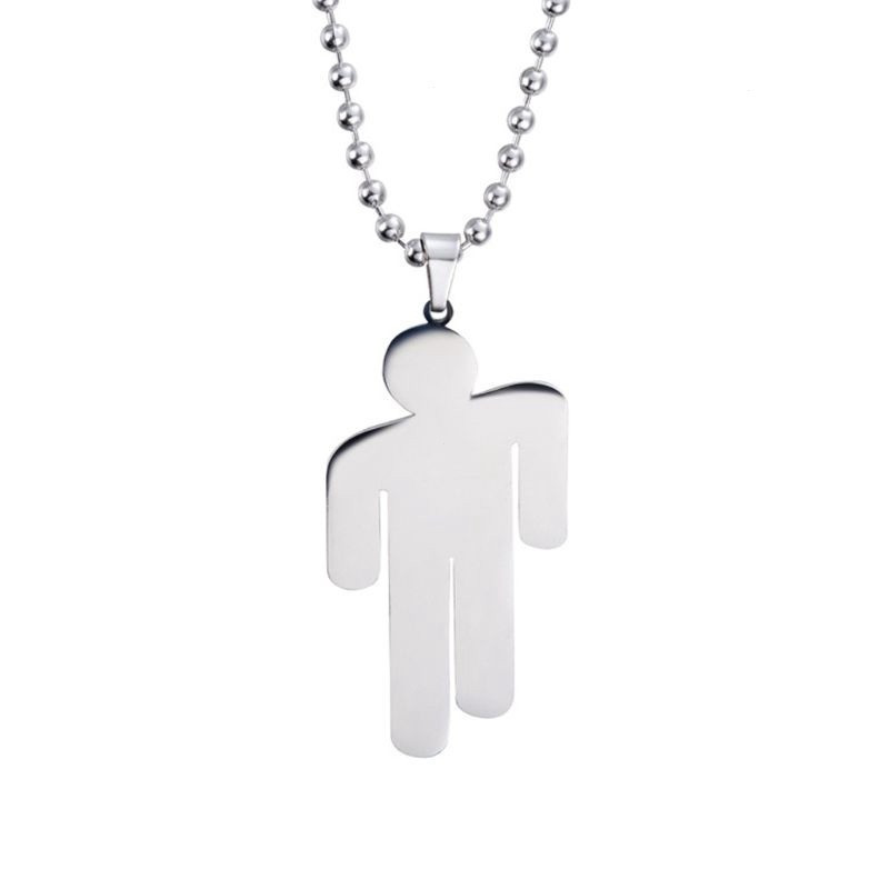 Colar de pingente de cantora em aço inoxidável Royal Love Billie Eilish, joia em forma de leque H7V0 em Oferta na Shopee