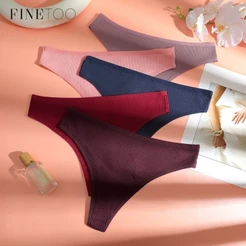 FINETOO Calcinha De Algodão Para Mulheres , Cintura Baixa , Fio Dental , Roupa Íntima Antibacteriana , Cor Sólida , Cuec