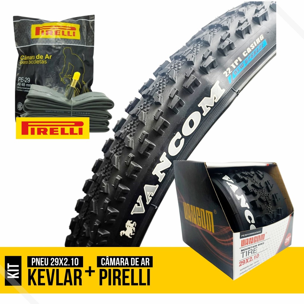Pneu Aro 29 x 2.10 Mtb S/ Arame Kevlar Vancon + 1 Camara de Ar 29 Pirelli