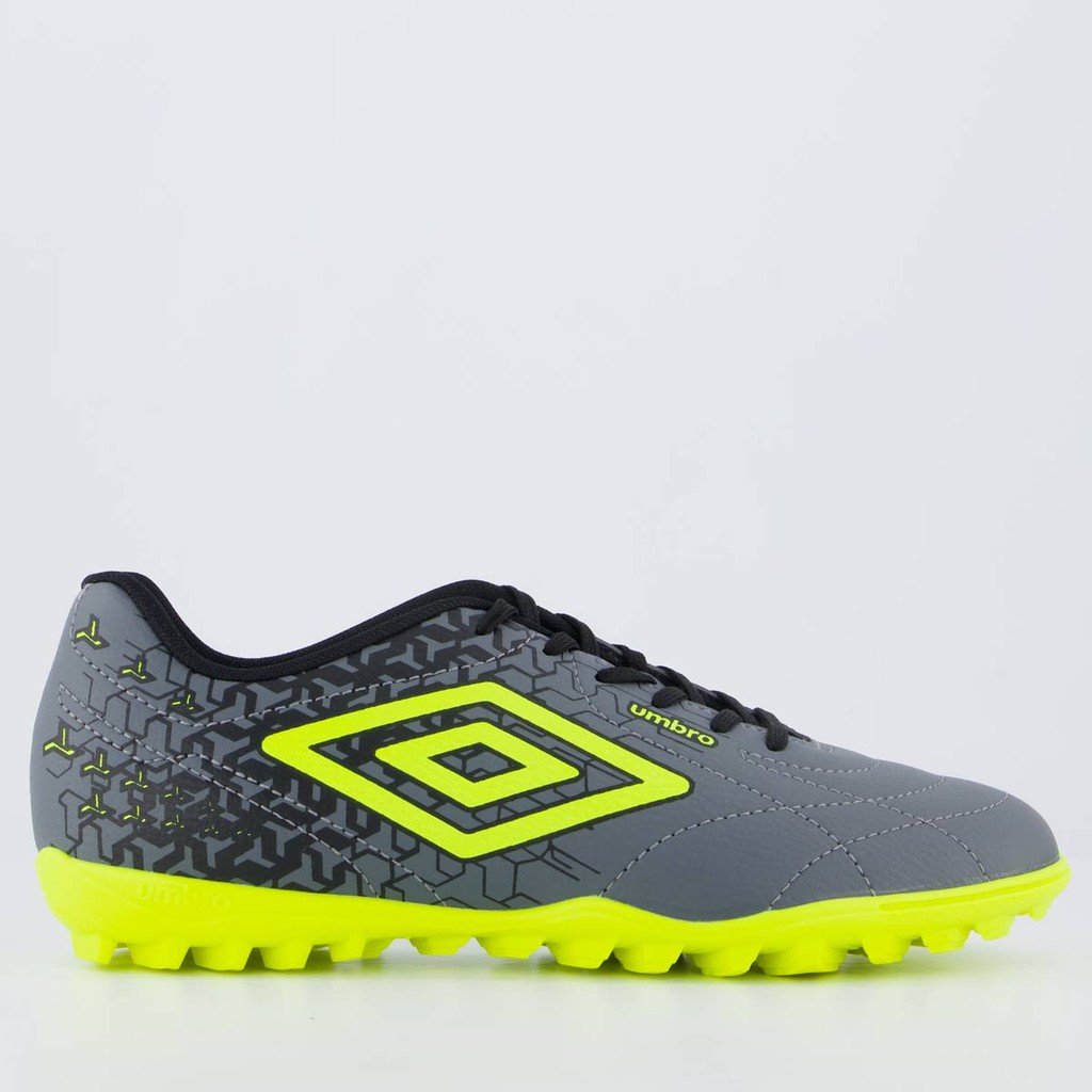 Chuteira Umbro Class Neo Society Cinza e Verde em Oferta na Shopee