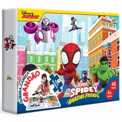 QUEBRA CABEÇA GRANDÃO SPIDEY DISNEY JUNIOR 48 PEÇAS GRANDE TOYSTER PUZZLE SPIDER HOMEM ARANHA MARVEL