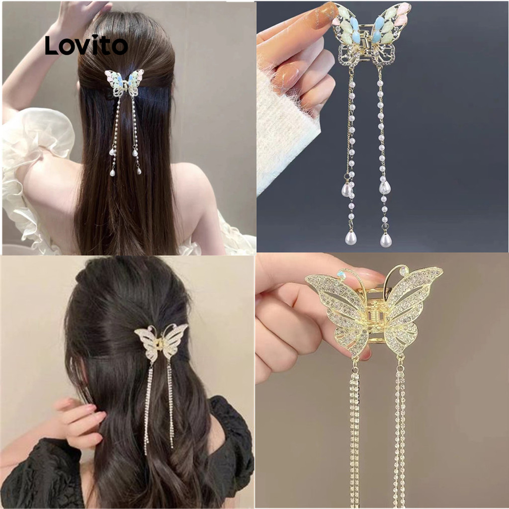 Lovito Grampo de Cabelo com pedrarias LCS20A611 em Oferta na Shopee
