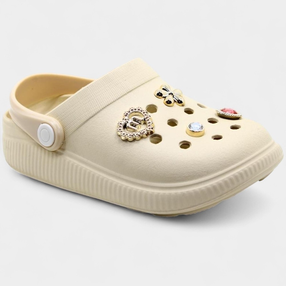 Babuche Infantil Molekinha Pins Menina - Creme em Oferta na Shopee