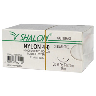 Fio de sutura Nylon Monofilamento Preto 4-0 c/ agulha 2cm em Oferta na Shopee