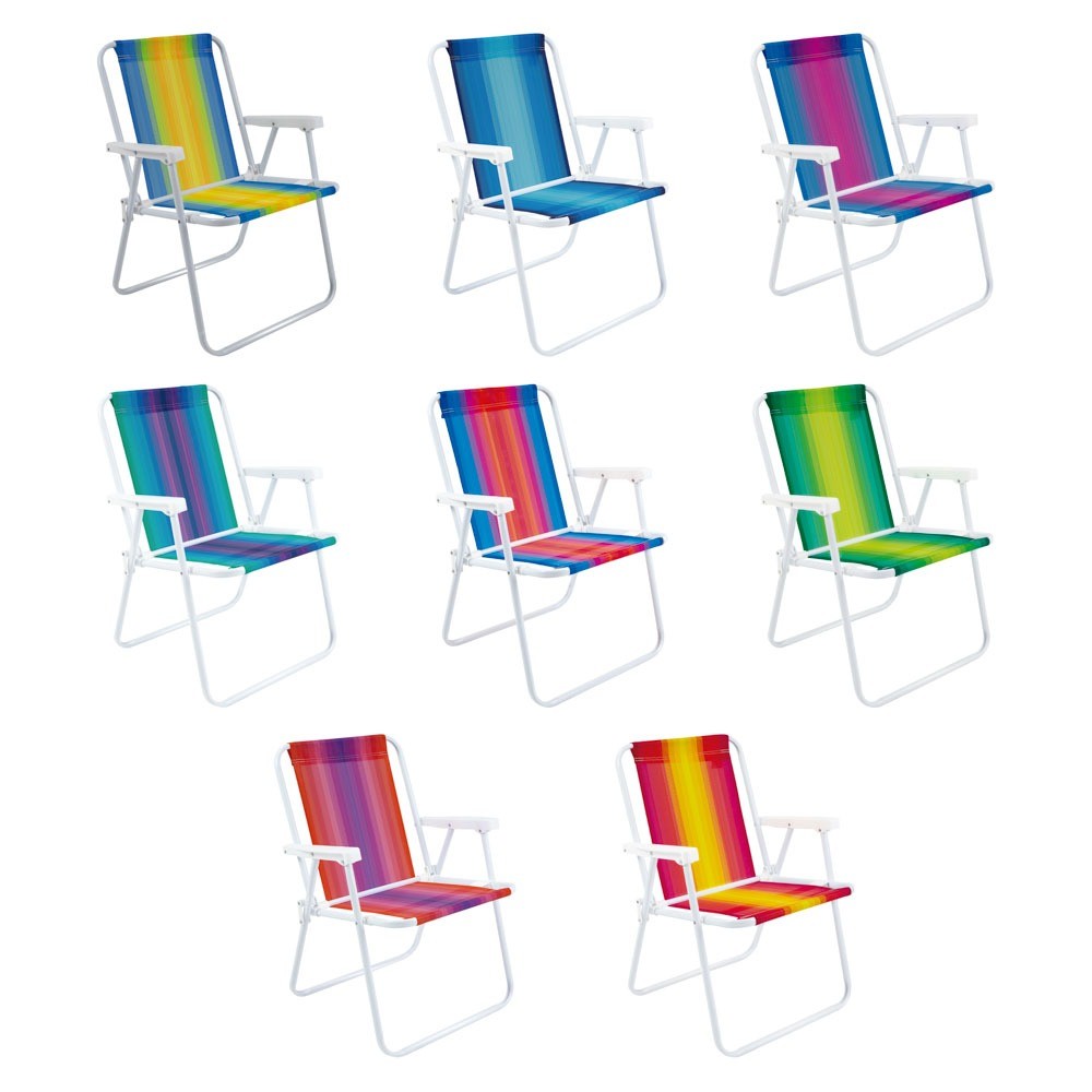 Cadeira de Praia e Piscina Alta Aço Cores Sortidas Mor