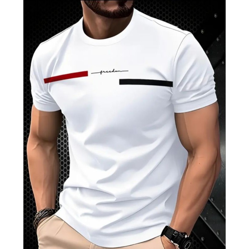 Camisa Camiseta Estampa FREEDOM Lançamento Premium Confortável Estilosa Gola Redonda Perfeita Festas 100% Algodão