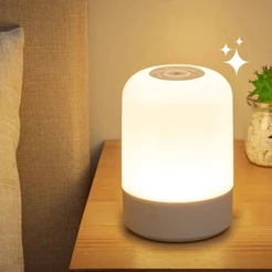 Lâmpada Led Recarregável Cabeceira Do Quarto Luz Noturna De Toque De 3 Cores LED-SUN