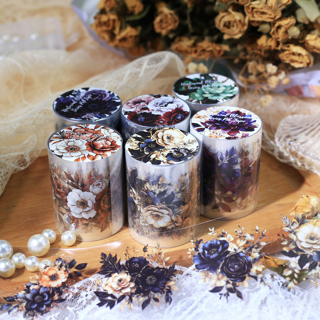 Journamm 50mm * 2m Fita Floral Vintage Autoadesiva Scrapbooking Material Para Animais De Estimação Diário DIY Fitas De D em Oferta na Shopee