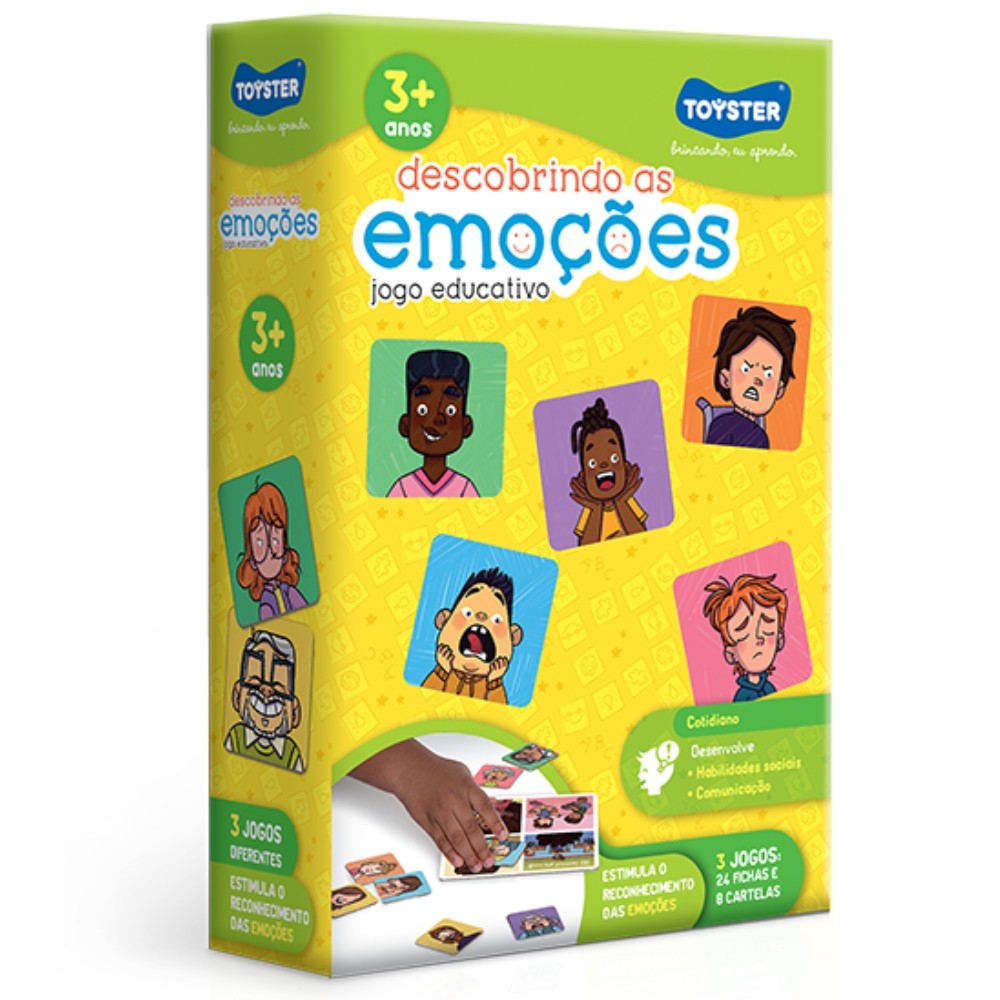 JOGO EDUCATIVO DESCOBRINDO AS EMOÇÕES TOYSTER BRINQUEDO CRIANÇAS ALEGRIA EXPRESSAR EMOÇÃO EDUCA em Oferta na Shopee