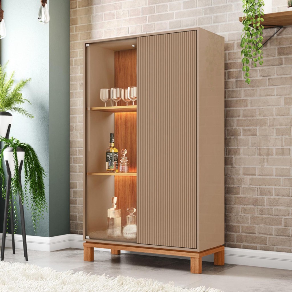 Cristaleira Mondrian 2 Portas com Led