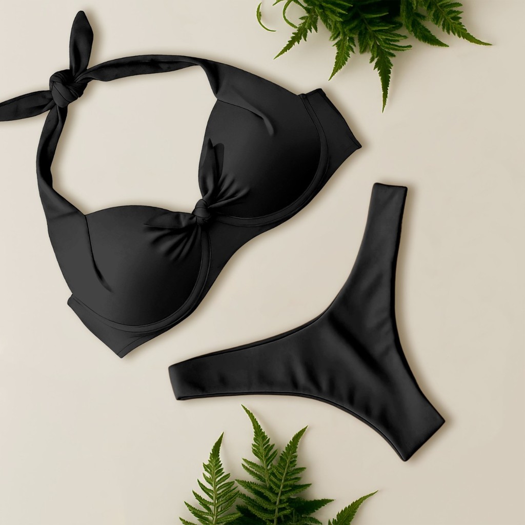 Biquíni Conjunto Bojo Sustentação Calcinha Cortininha Asa Delta Fio Duplo Tendência Moda Praia em Oferta na Shopee