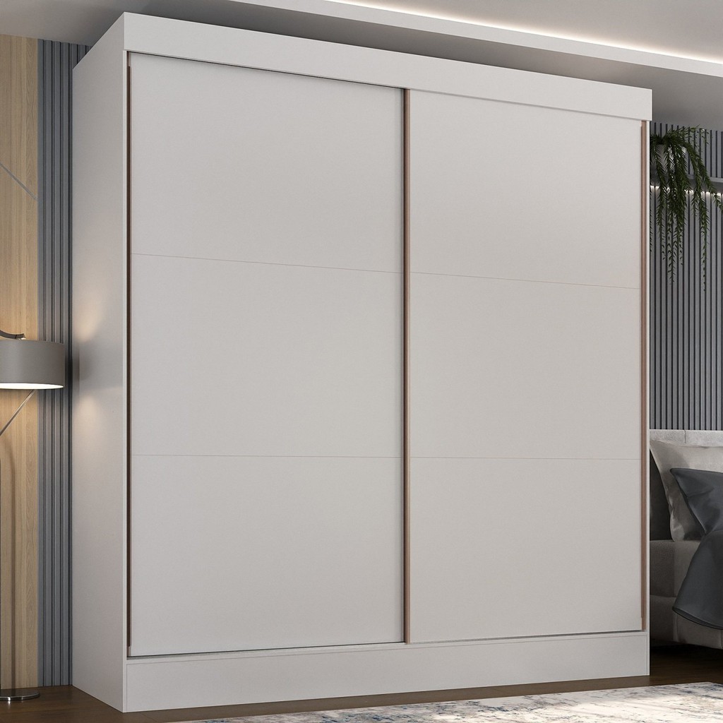 Guarda-roupa Casal Flex 2 Portas 3 Gavetas Pantanal Branco em Oferta na Shopee